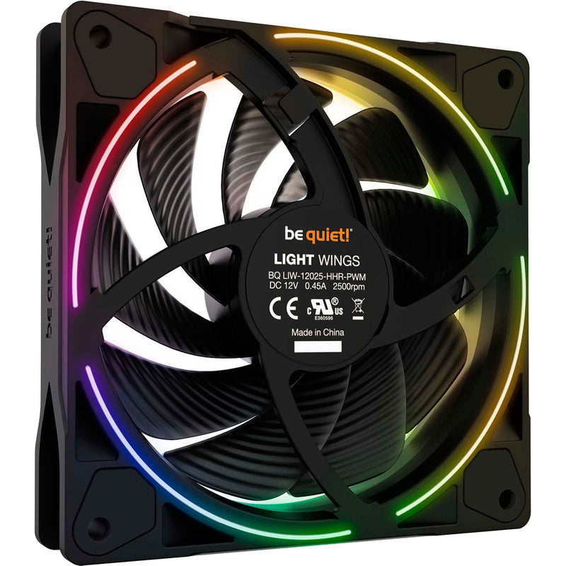 Afbeelding laden in galerijviewer, Be quiet! light wings pwm high-speed rgb case fan (zwart, 120 x 120 x 25 mm)
