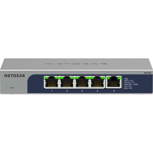 Netgear 5-poorts multi-gigabit 2,5g ethernet unmanaged switch, ms105 (grijs)