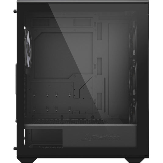 Sharkoon vk2 rgb midi tower behuizing (zwart | 2x usb-a | rgb | tempered glass)