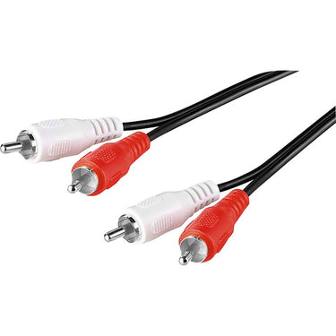 Goobay 2x tulp kabel (zwart, 5 meter, stereo)