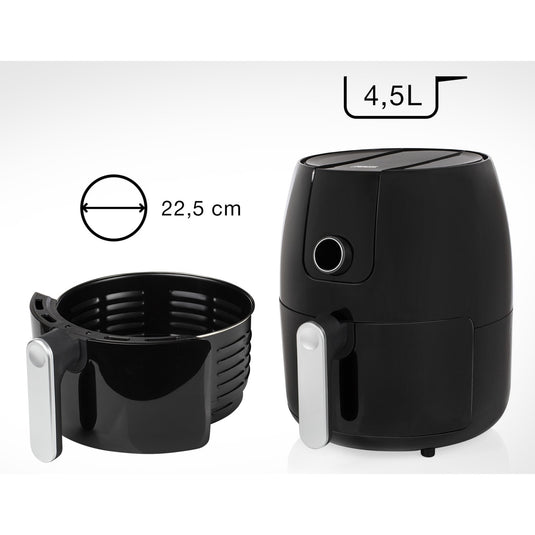 Princess 182025 aerofryer xxl heteluchtfriteuse (zwart zilver, 4,5 liter)