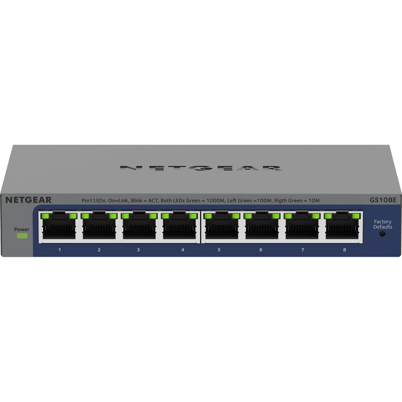 Afbeelding laden in galerijviewer, Netgear 8-poorts gigabit plus-switch (gs108e-400eus) (grijs, unmanaged)
