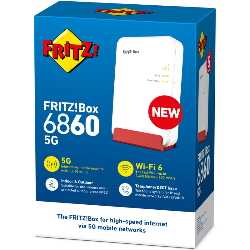 Afbeelding laden in galerijviewer, Fritz! box 6860 5g edition international draadloze router (rood, mesh, 5g)
