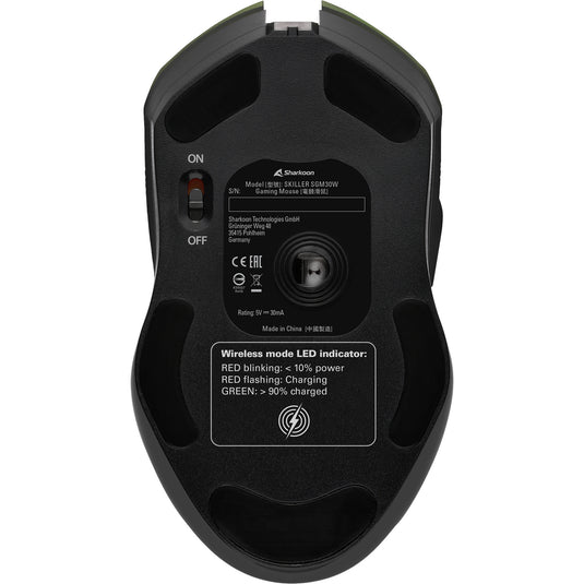 Sharkoon skiller sgm30w gaming muis (zwart, 600 - 6000 dpi, rgb, 2.4 ghz usb)
