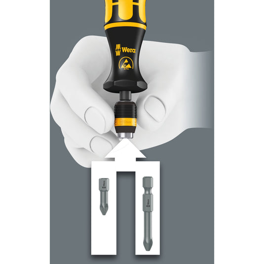 Wera bits-handhouder 813 r schroevendraaier (zwart geel, esd, niet magnetisch, 90mm)