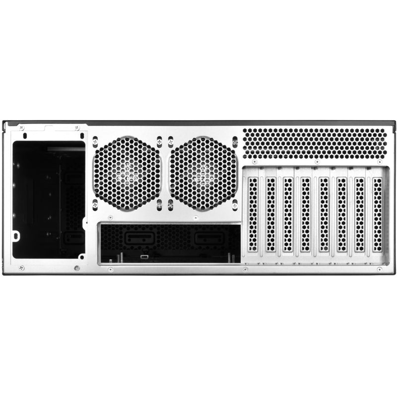 Afbeelding laden in galerijviewer, Silverstone rm44 rack behuizing (zwart | 4u | usb type-c | 2x 80mm casefan inbegrepen)
