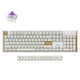 Keychron k10 he-q1 rgb mechanisch toetsenbord (wit, us lay-out (qwerty), gateron double-rail magnetic nebula, 100%, rgb leds, osa double-shot pbt, hot swap, usb-c | 2.4 ghz | bluetooth 5.1)