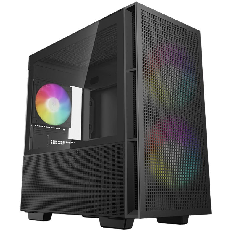 Afbeelding laden in galerijviewer, Deepcool ch360 mini tower behuizing (zwart | 1x usb-a | 1x usb-c | rgb | tempered glass)
