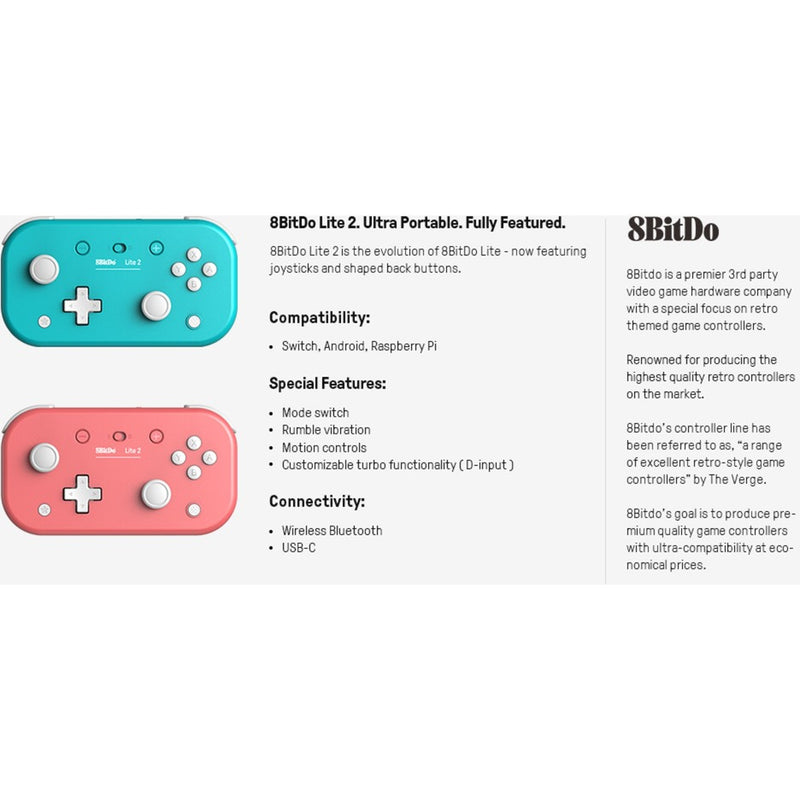 Afbeelding laden in galerijviewer, 8bitdo lite 2 pink gamepad (pink, android, switch, raspberry pi)
