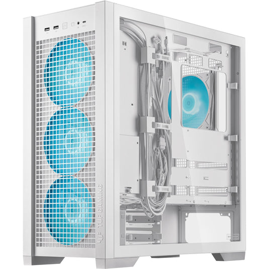 Asus tuf gaming gt302 argb midi tower behuizing (wit | 2x usb-a | 1x usb-c | rgb | tempered glass)