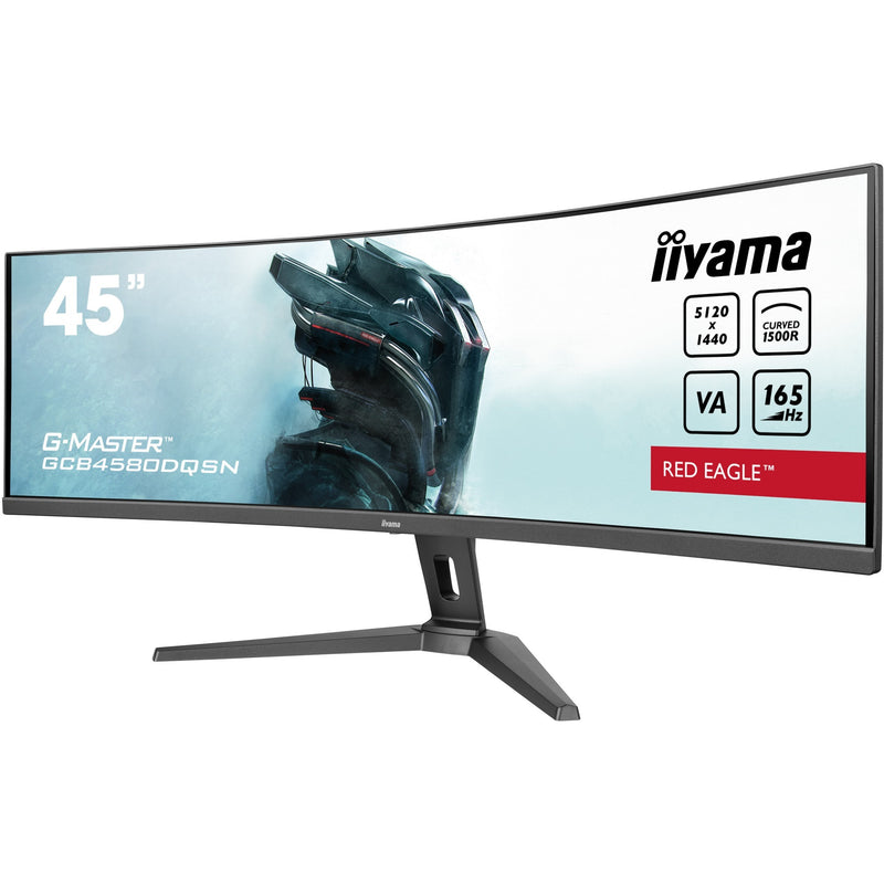 Afbeelding laden in galerijviewer, Iiyama g-master red eagle gcb4580dqsn-b1 45 curved ultrawide gaming monitor (zwart, 2x hdmi, displayport, 3x usb-a, usb-b, usb-c, rj-45, 165 hz)
