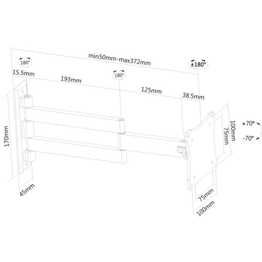 Neomounts wandsteun fpma-w830black wandmontage (zwart)