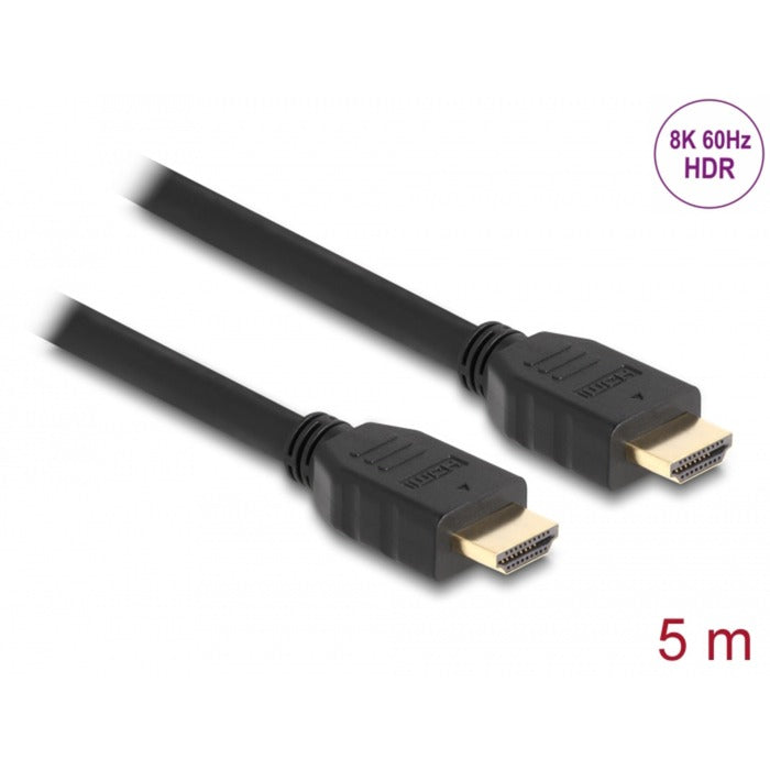 Afbeelding laden in galerijviewer, Delock high speed hdmi kabel (zwart, 5 meter, 8k 60hz, 48 gbps)
