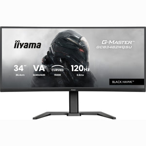 Iiyama g-master black hawk gcb3482wqsu-b1 34 curved ultrawide gaming monitor (zwart, 1x displayport, 2x hdmi, 2x usb-c, 2x usb-a, 120 hz)