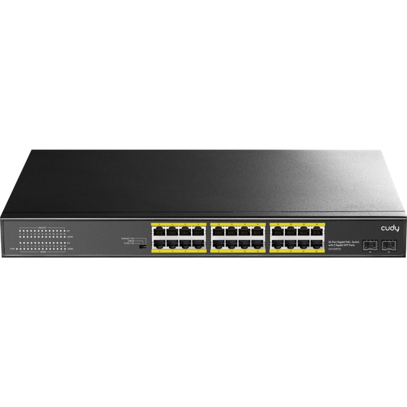 Afbeelding laden in galerijviewer, Cudy 24-gbe poe+ switch with 2 uplink sfp (zwart)
