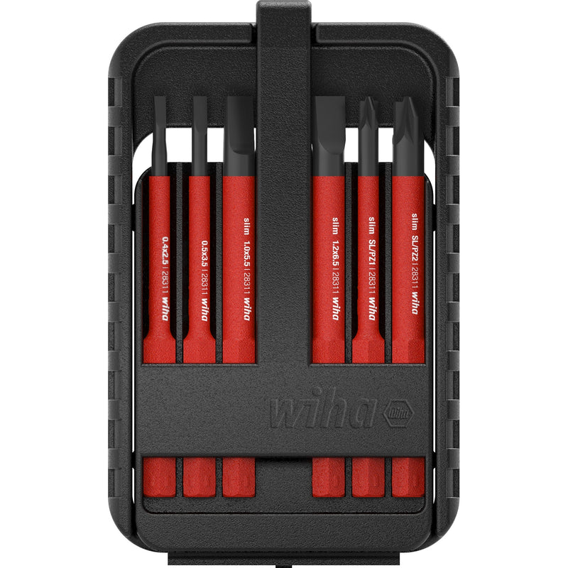 Afbeelding laden in galerijviewer, Wiha bitset slimbit electric (rood, 6-delig in slimbit-box)
