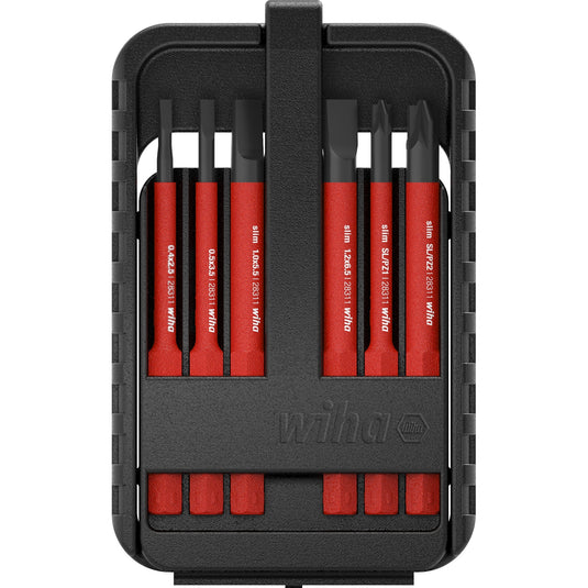 Wiha bitset slimbit electric (rood, 6-delig in slimbit-box)