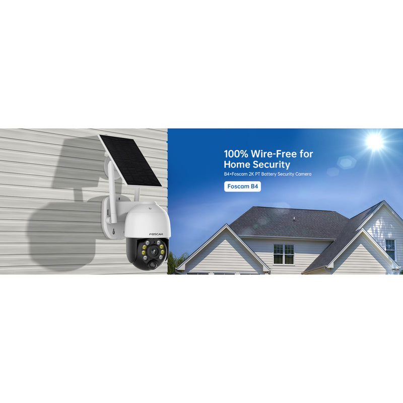 Afbeelding laden in galerijviewer, Foscam b4, 100% draadloze 2k 4mp pan tilt batterijcamera (wit)
