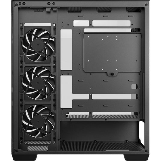 Deepcool cg580 4f v2 midi tower behuizing (zwart | 2x usb-a | 1x usb-c | rgb | tempered glass)