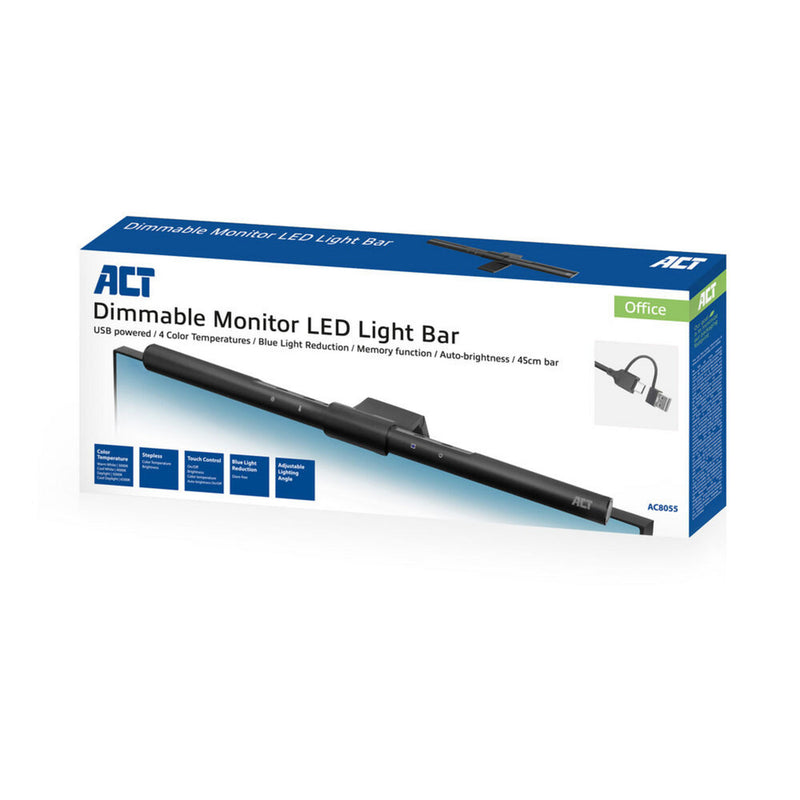 Afbeelding laden in galerijviewer, Act connectivity dimbare monitor led lichtbalk led-bar (zwart, usb-voeding, 3000k-6500k)

