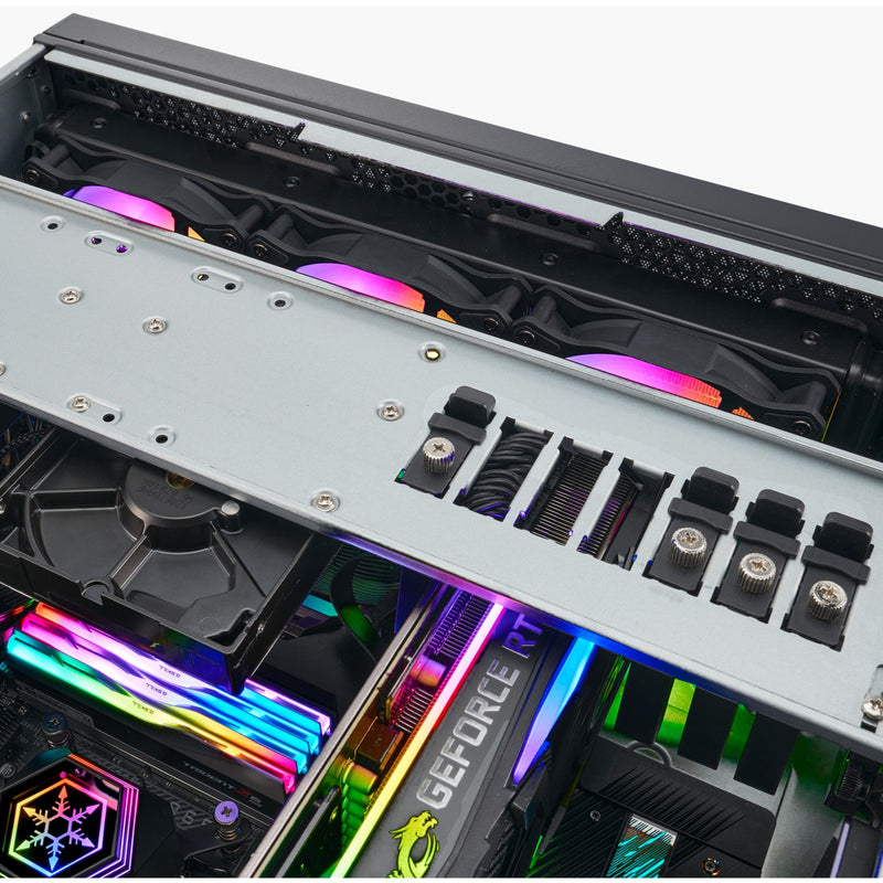 Afbeelding laden in galerijviewer, Silverstone rm44 rack behuizing (zwart | 4u | usb type-c | 2x 80mm casefan inbegrepen)
