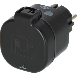 Brennenstuhl connect smart plug wa 3600 xs03 voor buiten ip44 stekkerdoos (zwart, 2.4 ghz wifi, alexa, google, matter)