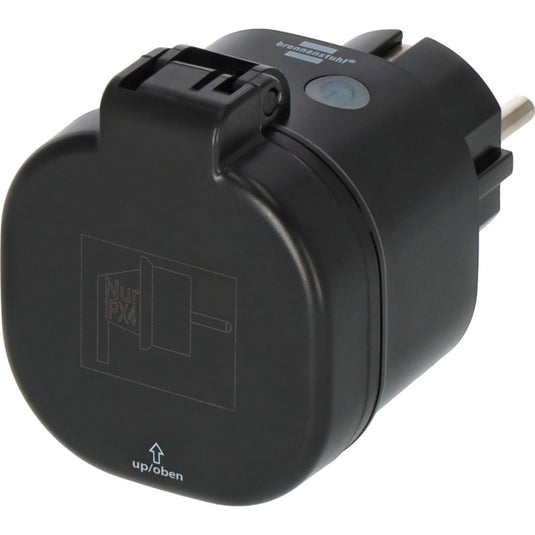 Brennenstuhl connect smart plug wa 3600 xs03 voor buiten ip44 stekkerdoos (zwart, 2.4 ghz wifi, alexa, google, matter)