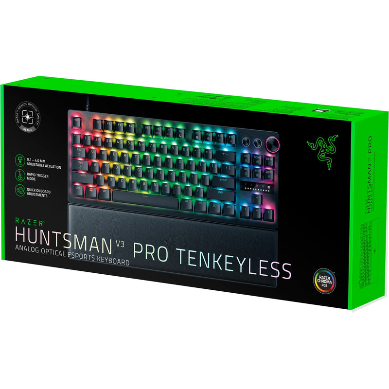 Afbeelding laden in galerijviewer, Razer huntsman v3 pro tkl rgb mechanisch gaming toetsenbord (zwart, us lay-out (qwerty), analog optical gen 2, 80% (tkl), double-shot pbt)
