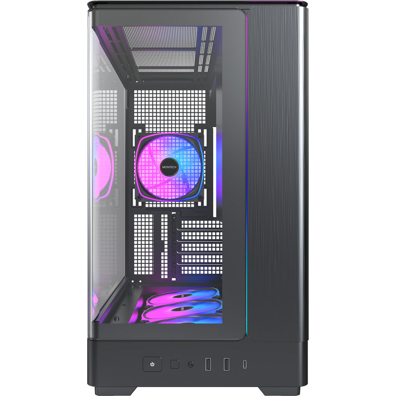 Afbeelding laden in galerijviewer, Montech king 15 pro midi tower behuizing (zwart | 2x usb-a | 1x usb-c | rgb | window)
