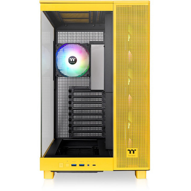 Afbeelding laden in galerijviewer, Thermaltake view 380 xl tg argb bumblebee midi tower behuizing (donkergeel | 2x usb-a | 1x usb-c | rgb | window)
