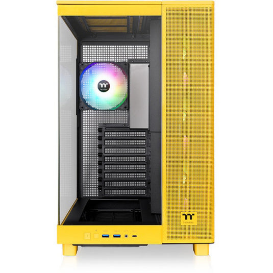 Thermaltake view 380 xl tg argb bumblebee midi tower behuizing (donkergeel | 2x usb-a | 1x usb-c | rgb | window)