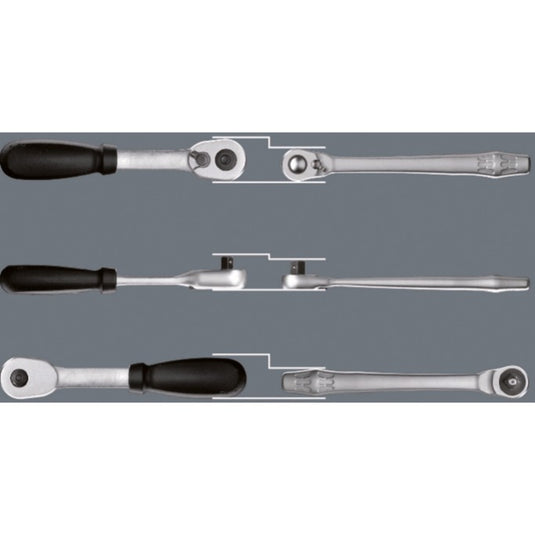 Wera 8100 sa 11 zyklop metal-ratelset, 28‑delig gereedschapsset (omschakelpal, 1 4 -aandrijving)