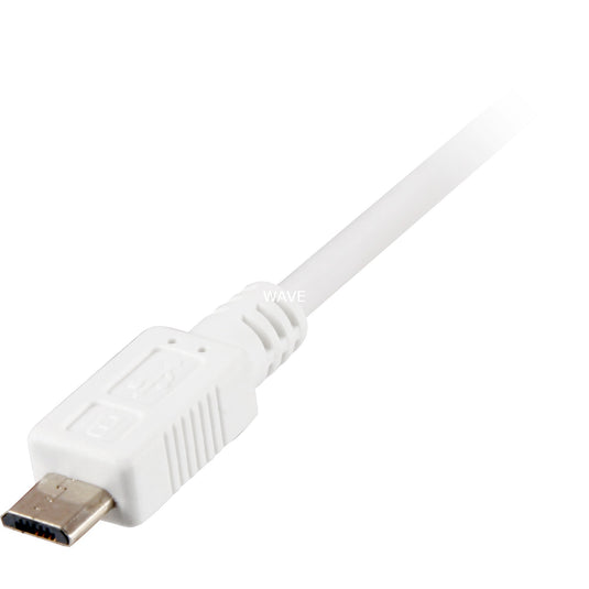 Sharkoon usb-a 2.0 > micro usb-b kabel (wit, 1 meter)