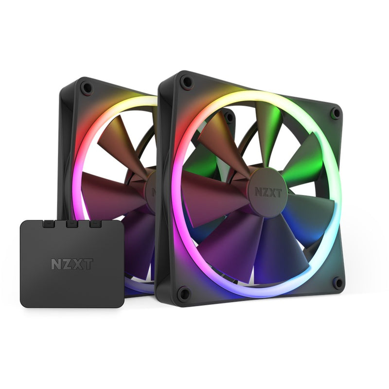 Afbeelding laden in galerijviewer, Nzxt f140 rgb case fans (zwart, 2 stuks, 140 x 140 x 26 mm, pwm, incl. controller)
