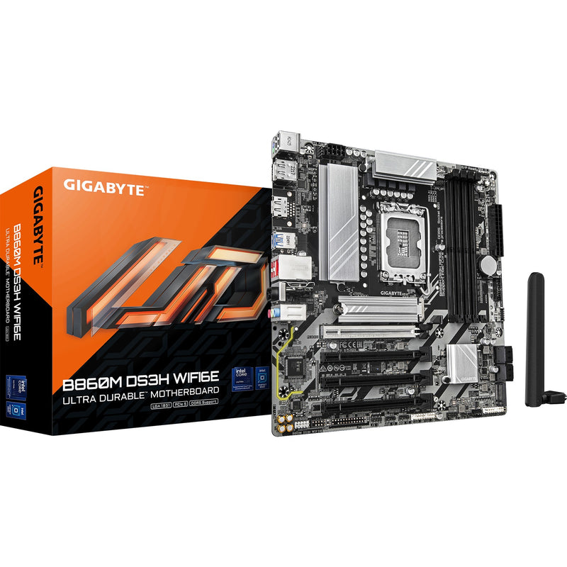 Afbeelding laden in galerijviewer, Gigabyte b860m ds3h wifi6e socket 1851 moederbord (raid, 2.5gb-lan, wi-fi 6e, bt, sound, µatx)
