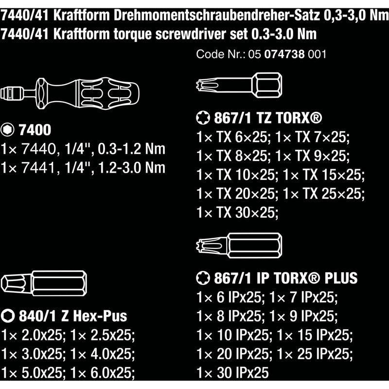 Afbeelding laden in galerijviewer, Wera 7440 41 kraftform momentschroevendraaier-set 0,3-3,0 nm (zwart groen, 26‑delig)
