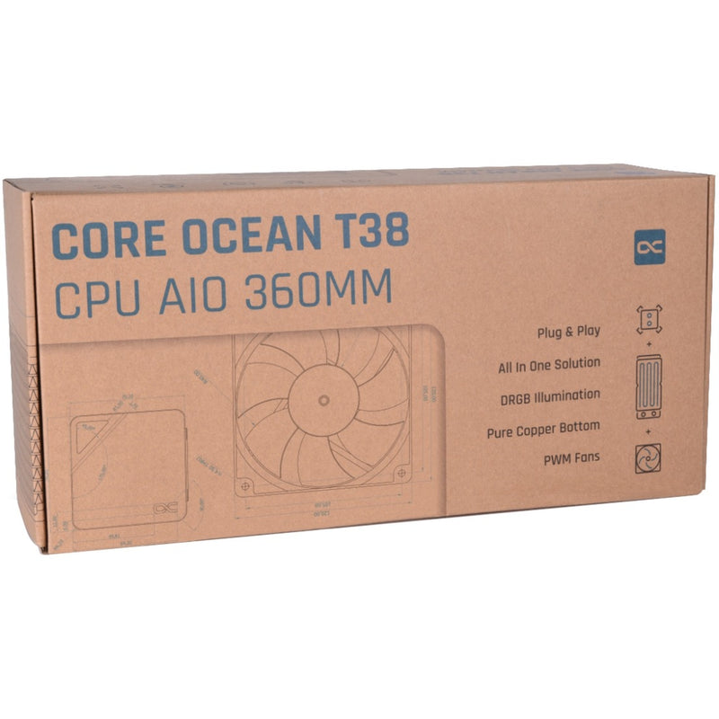 Afbeelding laden in galerijviewer, Alphacool core ocean t38 360 waterkoeling (zwart)
