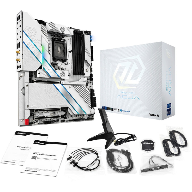Afbeelding laden in galerijviewer, Asrock z890 taichi aqua socket 1851 moederbord (zwart, raid, 10gb-lan, 5gb-lan, wi-fi 7, bt, sound, e-atx)
