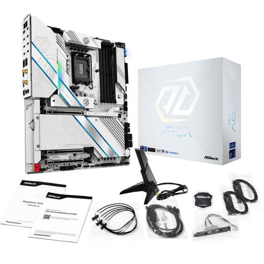 Asrock z890 taichi aqua socket 1851 moederbord (zwart, raid, 10gb-lan, 5gb-lan, wi-fi 7, bt, sound, e-atx)