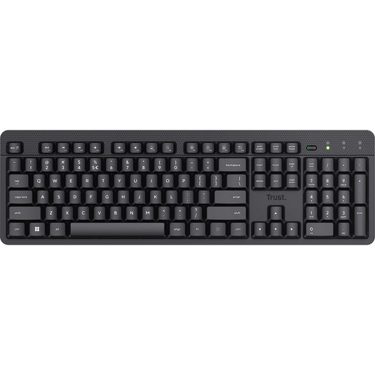 Trust ody ii draadloos toetsenbord (zwart, eu lay-out (qwerty), membraan, stil)