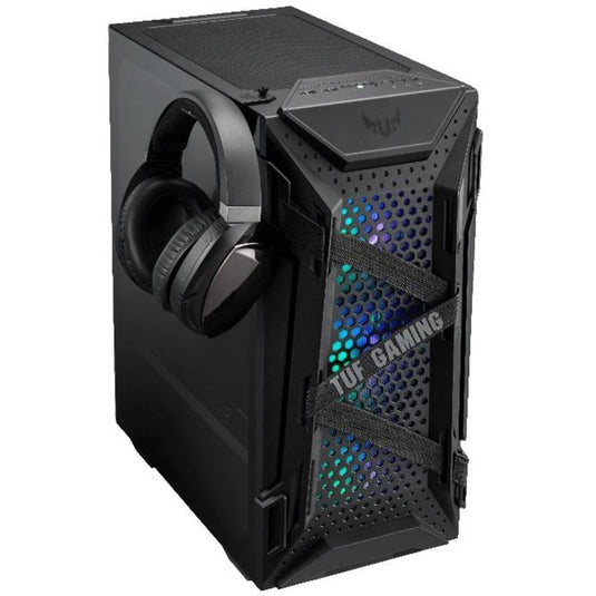 Asus tuf gaming gt301 midi tower behuizing (zwart | 2x usb-a | rgb | tempered glass)
