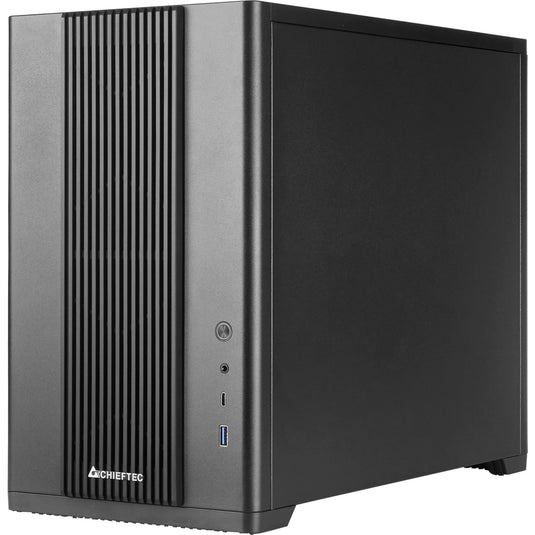 Chieftec bx-mesh mini tower behuizing (zwart | 1x usb-a | 1x usb-c | tempered glass)