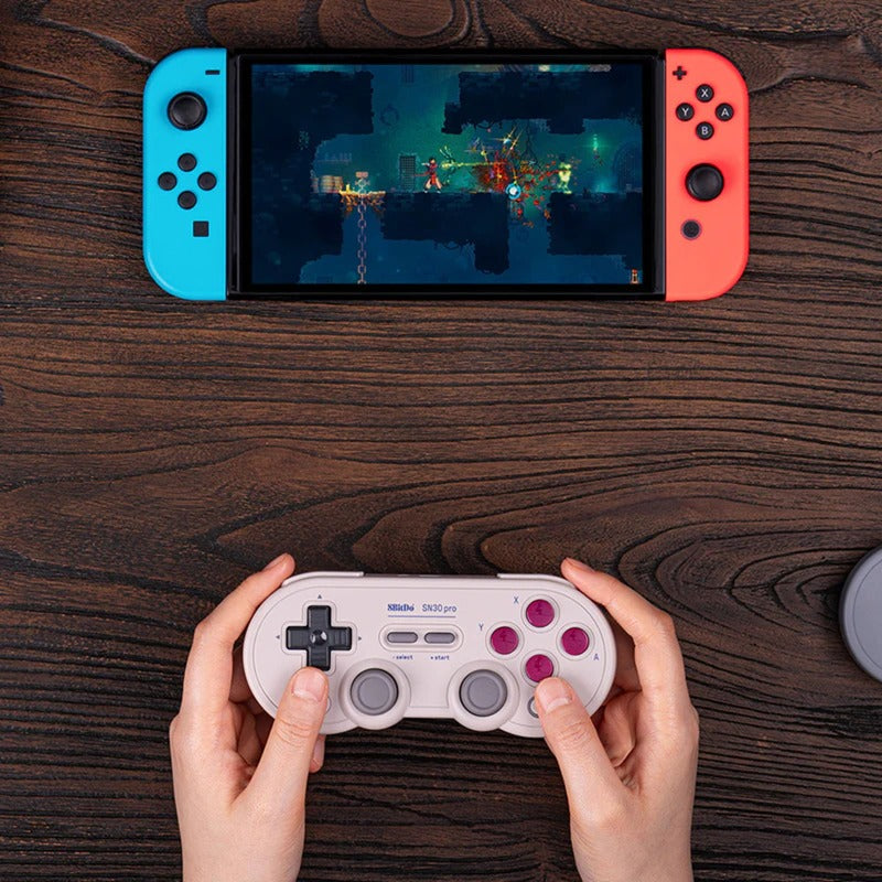 Afbeelding laden in galerijviewer, 8bitdo sn30 pro gamepad (lichtgrijs, bluetooth, usb, pc, nintendo switch switch 2)
