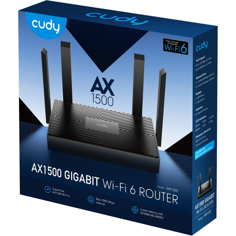 Afbeelding laden in galerijviewer, Cudy ax1500 gigabit wi-fi 6 router (zwart, app)
