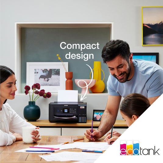 Epson ecotank et-2850 a4 multifunctionele wi-fi-printer met inkttank all-in-one inkjetprinter (zwart, scannen, kopiëren, wi-fi, inclusief tot 3 jaar inkt)
