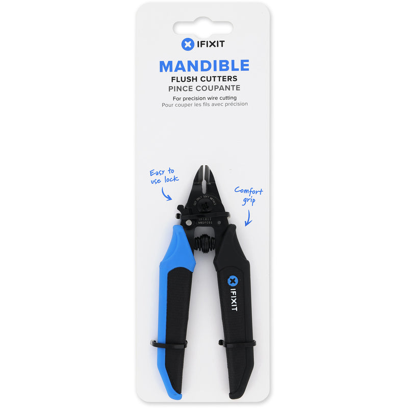 Afbeelding laden in galerijviewer, Ifixit mandible flush cutters kniptang (zwart blauw)
