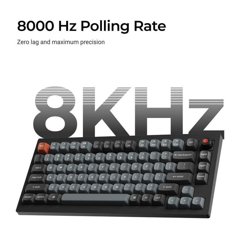 Afbeelding laden in galerijviewer, Keychron v1w-d4 8k qmk wired custom mechanical keyboard (zwart, us lay-out (qwerty), super banana, 75%, rgb leds, double-shot pbt, hot swap, 8k, knop)
