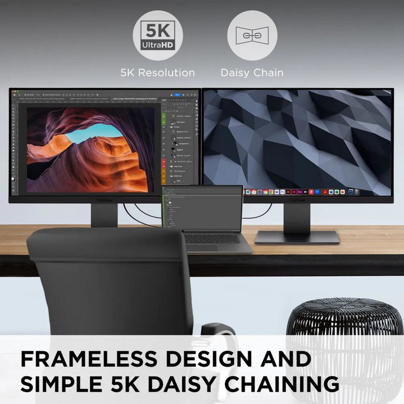 Afbeelding laden in galerijviewer, Viewsonic vp2788-5k mac-compatible 27 4k uhd monitor (zwart, 2x thunderbolt 4, 1x hdmi, 1x displayport, usb-a, usb-c)
