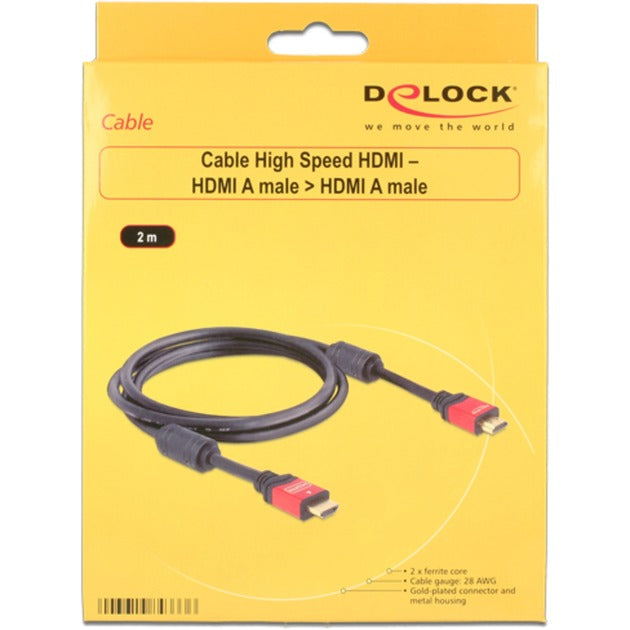 Afbeelding laden in galerijviewer, Delock high speed hdmi – hdmi a male > hdmi a male kabel (zwart, 2 meter)
