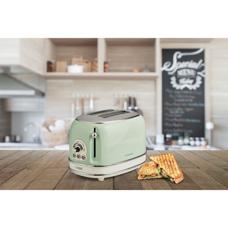 Afbeelding laden in galerijviewer, Ariete vintage broodrooster 0155 14 (lichtgroen)
